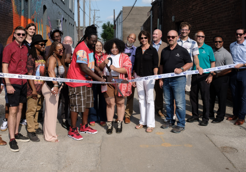 Downtown Rock Island, IL Mural unveiling and ribbon cutting