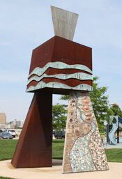 Sculpture in Rock Island, Lloyd's Trek by Stewart Morris