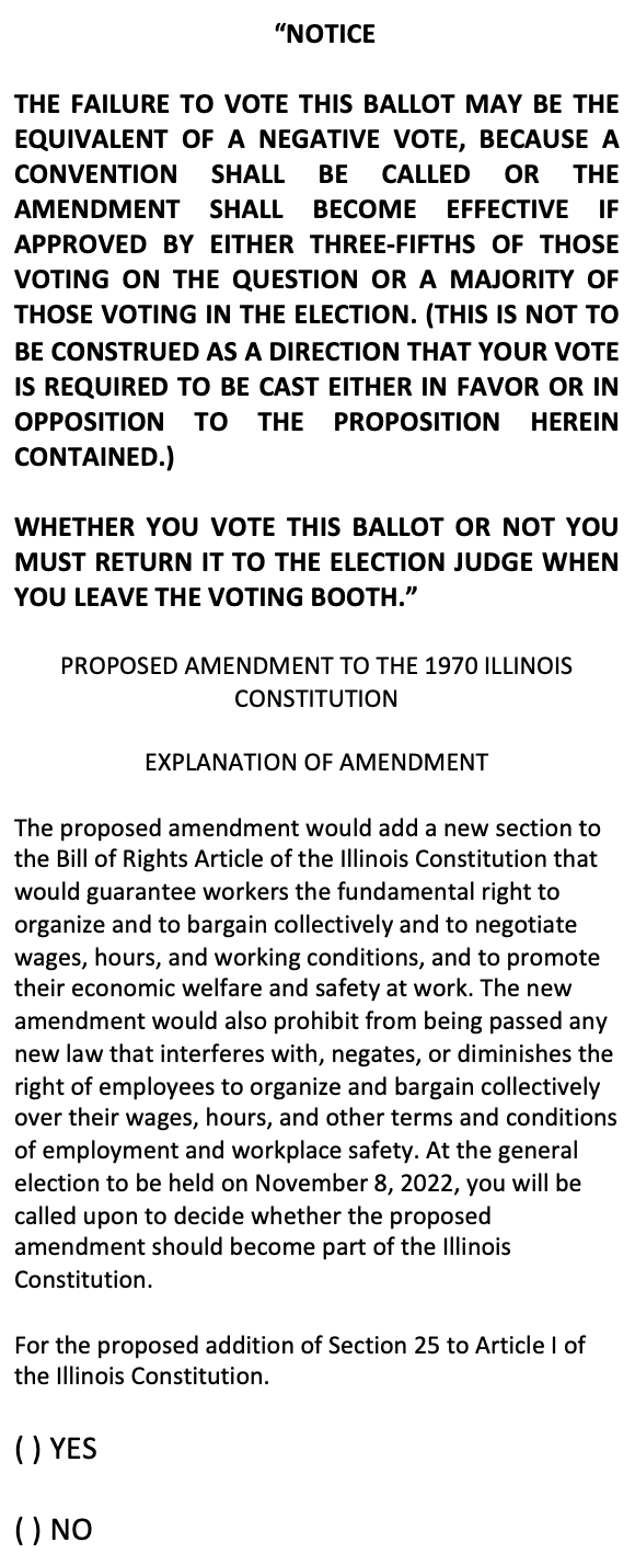 language for Illinois ballot amendment