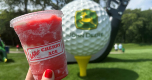 JDC Cherry Ace and golf ball 