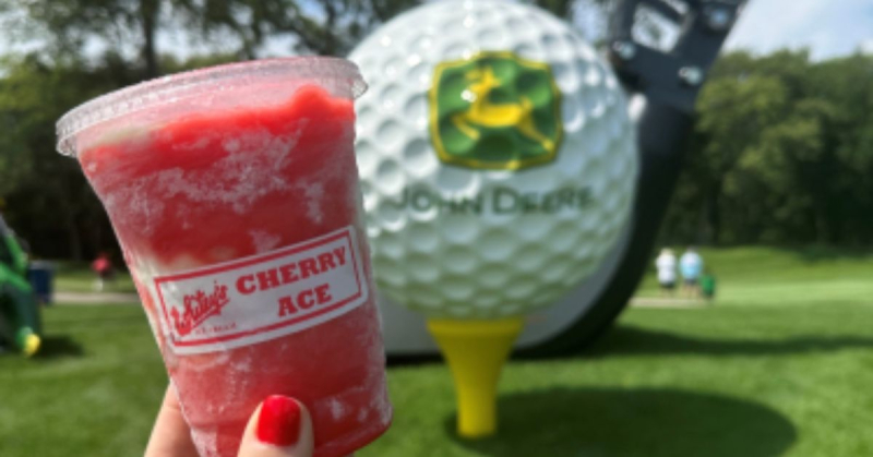 JDC Cherry Ace and golf ball 