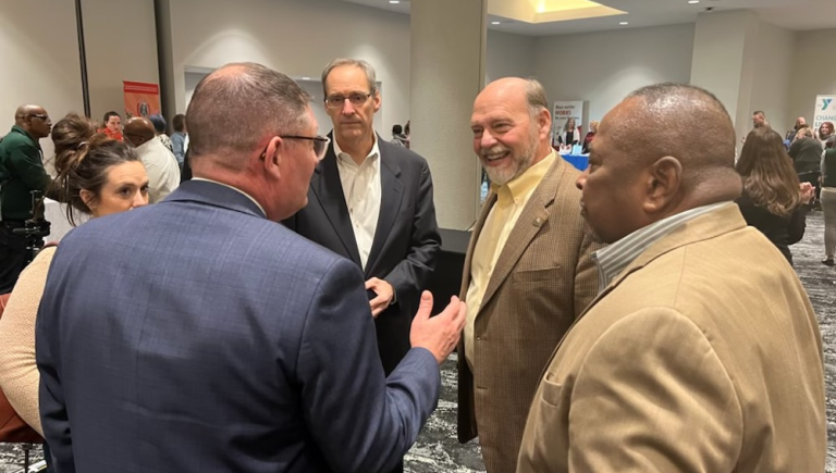 people talking young adult hiring fair