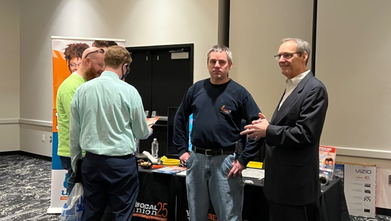 employers talking at hiring fair