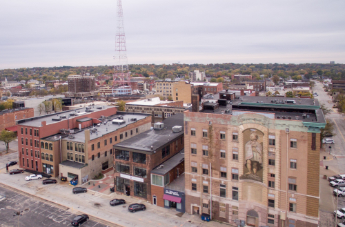 Downtown Rock Island aerial view