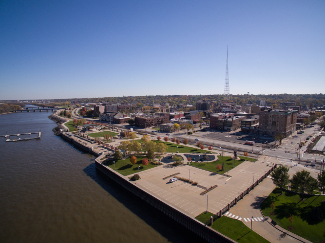 QCTW Placemaking downtown Rock Island aerial