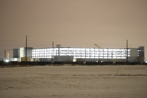 photo of Amazon robotic fulfillment center under construction