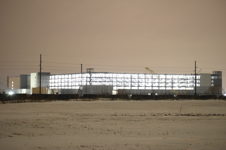 photo of Amazon robotic fulfillment center under construction