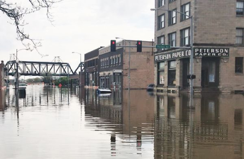 downtown Davenport flooding