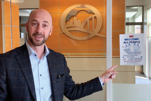 Paul Rumler welcome sign challenge