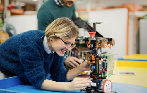 young woman engineer working