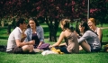 Augustana College: Students on the lawn