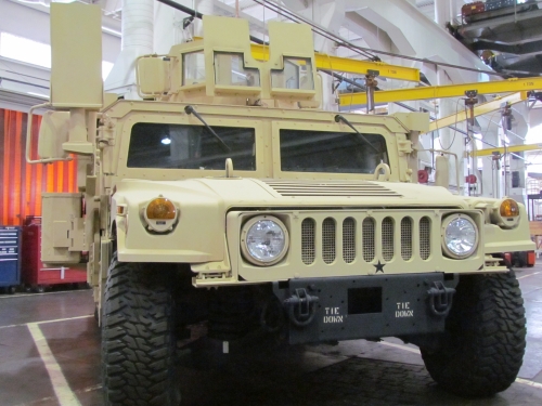 A Humvee ambulance produced at the Rock Island Arsenal