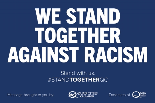 We stand together against racism graphic